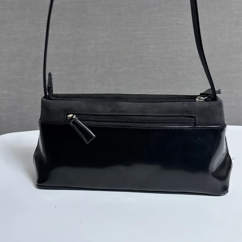 Vintage M.C. Marc Chantral Bagette Shoulder‎ Bag Purse Plaid Patent Leather y2k